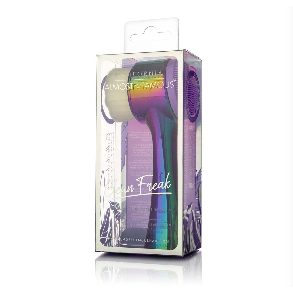 New ALMOST‎ FAMOUS Facial Cleansing Brush Face Scrubbers Soft Exfoliator 2 In 1